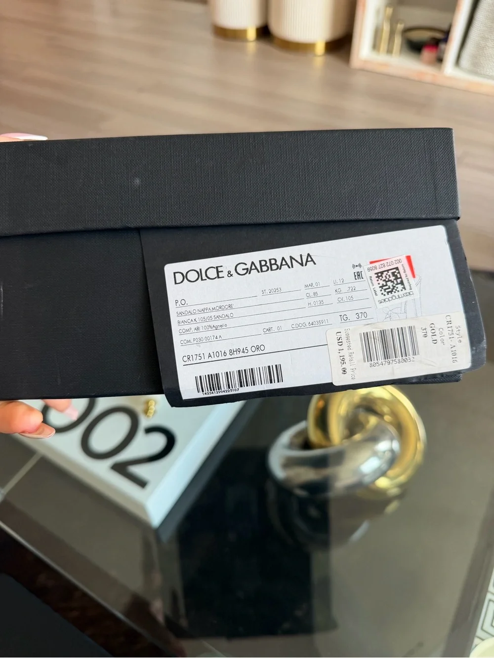 Dolce & Gabbana Bianca Bow Metallic Gold Platform Sandal Size 37